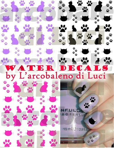 Water decals zampe gatto cat - zampe,