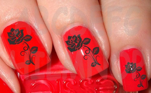 60x water decals rosa - decals, nera