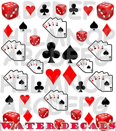Water decals poker assi dadi - decals,