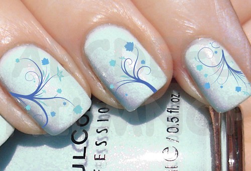 60x water decals ramo foglie - 60x,