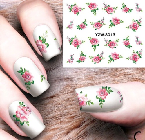 Adesivo nail art foglie fiori - foglie,