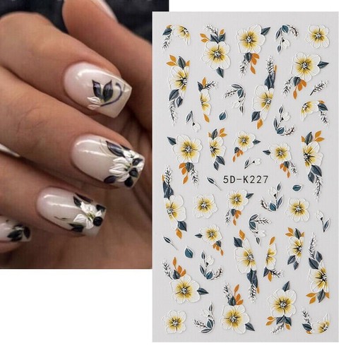 Adesivi nail art fiori - nail, 5d